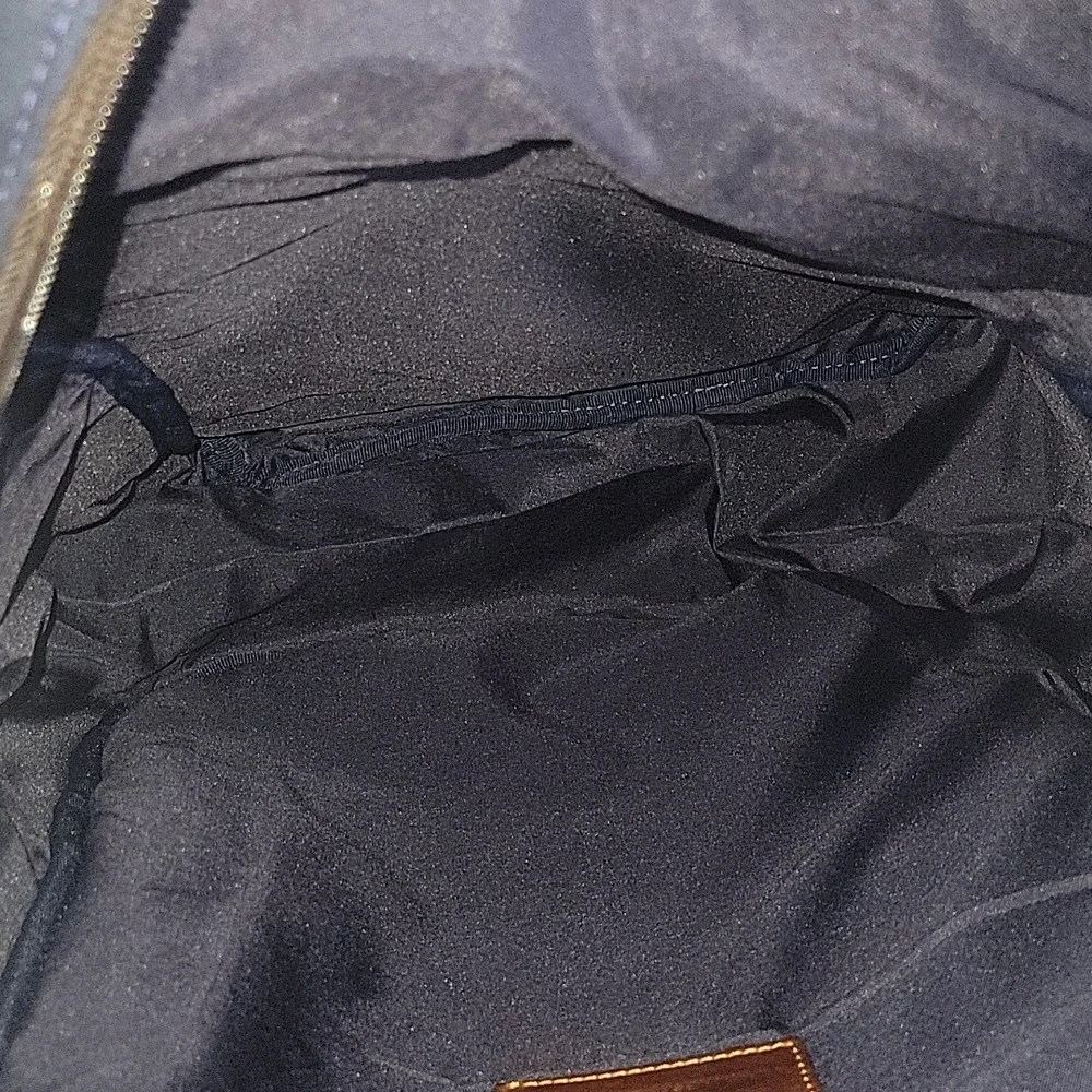 Men's Links & Kings Navy and Brown Canvas Leather Backpack New